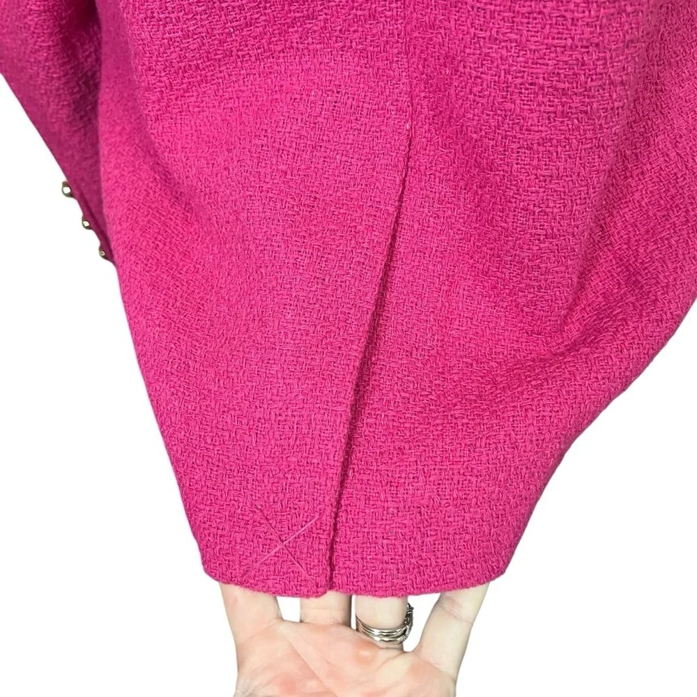 Nanette Lepore Pink Boucle Tweed Double Breasted Blazer Jacket Coat Sz 16 NEW - Picture 9 of 13